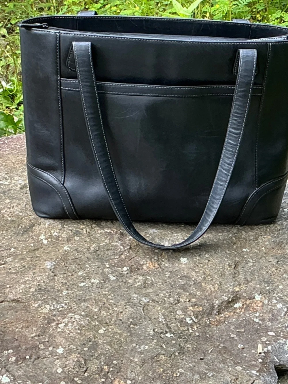 Levenger Black Leather Laptop Computer Tote Bag Women’s Business Work